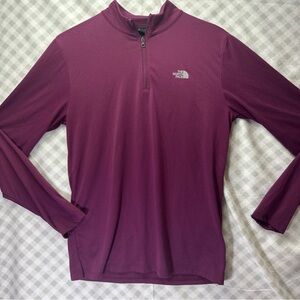 The North Face Mens SMALL Elevation 1/4 Zip Maroon Lightweight LS Pullover Shirt